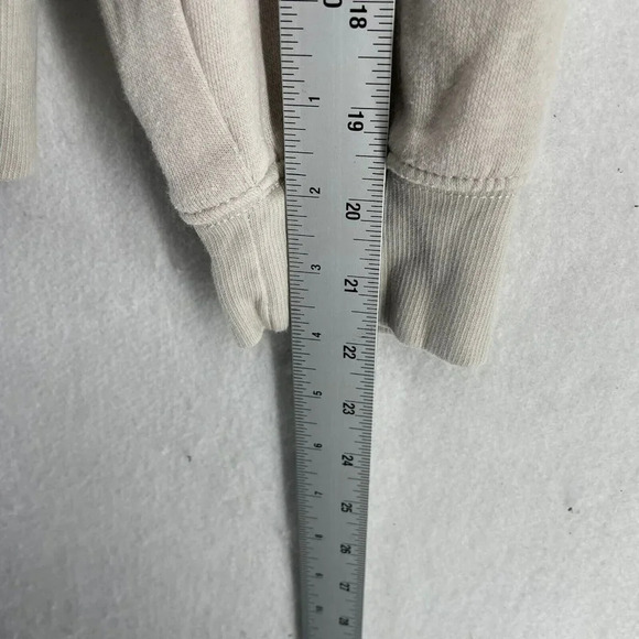Divided by H&M Jacket Women's Sz L Nude Beige Hooded Drawstring Pullover Fleece - Picture 5 of 12
